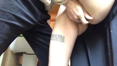 Squirt in the school toilet, a real frothy orgasm - my teacher did his best